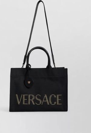 Versace canvas leather tote bag