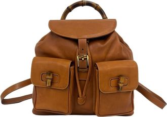 Gucci Brown Leather Backpack (Pre-Owned)