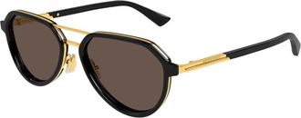 Bottega Veneta Zonnebrillen - unisex - Zonnebrillen - Bruin - 55 MM - Accessoires