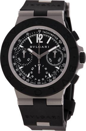 Bulgari Titanio Chronograph Automatic Black Dial Mens Watch 104299