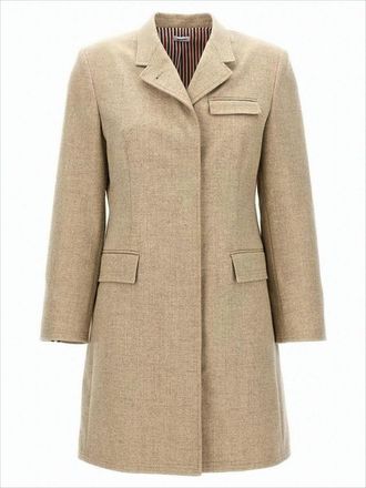 Thom Browne Tailored Short Coat With Structured Collar And Concealed Buttons