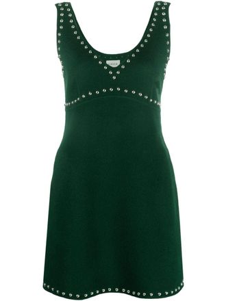 P.A.R.O.S.H. stud-embellished wool dress - Green