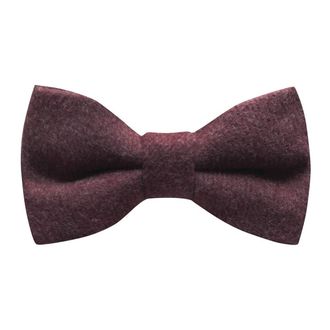 King & Priory Luxury Burgundy Donegal Tweed Pre-Tied Bow Tie