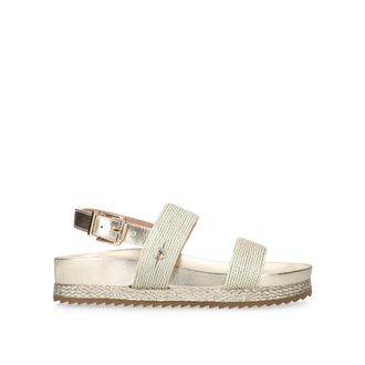 Carvela Womens Gala Flatform Sandals - Gold Fabric - Size UK 3