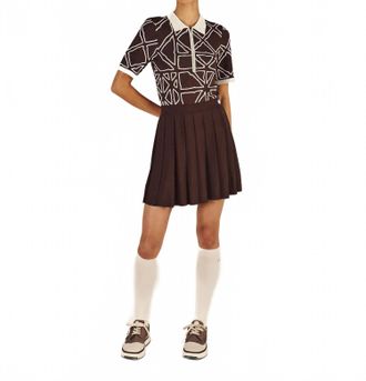 Malbon Golf Viviana Polo Dress In Brown