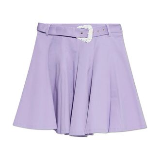Versace Jeans Couture Short Skirts, female, Purple, Size: 2XS Short Skirt With Belt