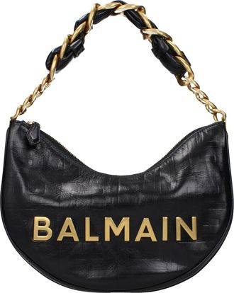 Balmain Umh&auml;ngetaschen Damen Schwarzes Leder