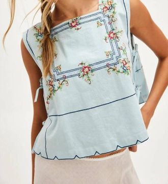 Free People Womens Garden Wall Top In Blue