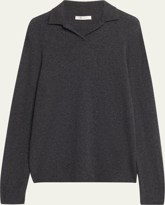 The Row Oashi Cashmere Knit Polo Top