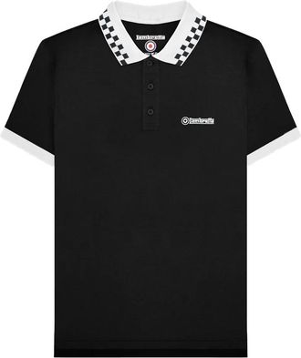 Lambretta Heren Geruite Poloshirt (Zwart)