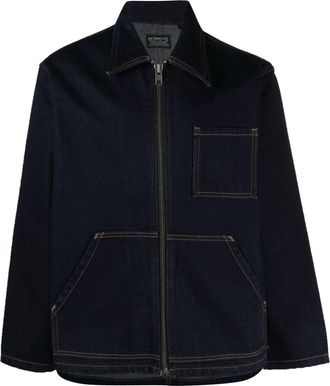 Levi's contrast-stitching zip-up jeans jacket - men - Cotton - S - Blue