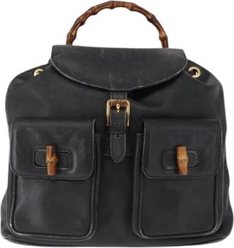 Gucci Pre-owned Vintage Rugzak - Dames - Vintage Rugzakken - Zwart - ONE Size - Leer - Vintage