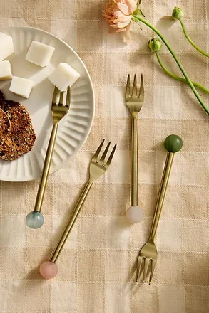 Terrain Resin Sphere Forks, Set of 4