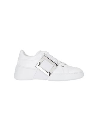 Roger Vivier White Viv Skate Leather Sneakers