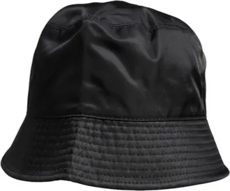 Dolce & Gabbana Black Cotton Wide Brim Bucket Mens Hat
