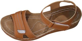 Generic Ladies Wedge Sandals Breathable Casual Womens Sandals Open Toe Stylish Solid Color Versatile Comfortable Lightweight Strappy Sandal Summer Beach