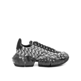 Jimmy Choo London Diamond JC Monogramm Glitter Leder -Sneaker