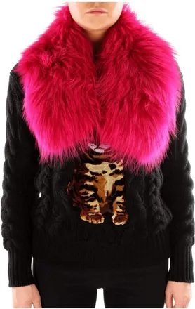 Mr & Mrs Italy Pink Fur Womens Foulard