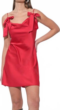 Adelyn Rae Kia Satin Mini Dress With Bows In Red