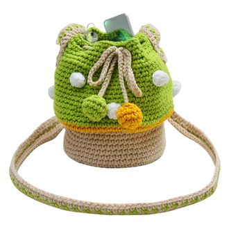 Generic Knitted Mushroom Purse - Mini Shoulder Bag, Coin Pocket, Unique Decorative Handbag | Trendy Multifunctional Storage Solution, Casual Outfit Accessory 