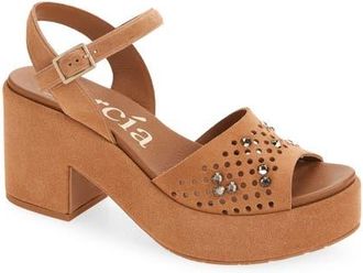 Pedro Garcia Dori Ankle Strap Platform Sandal in Adobe Castoro at Nordstrom, Size 10.5Us