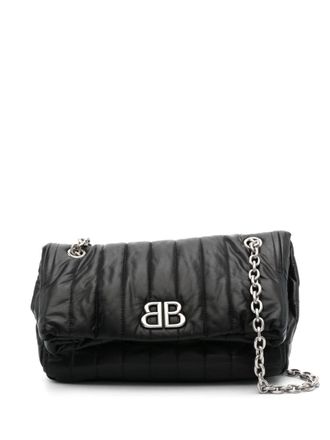 Balenciaga Borsa a spalla Monaco piccola - Nero