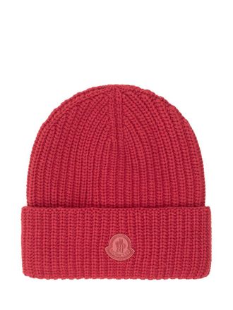 Moncler Red Knitted Beanie Cap