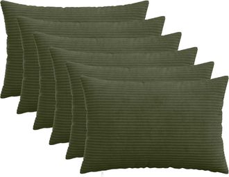 vidaXL Funda De Almohada 6 Pcs Heerlen Verde 30 X 50 Cm Pana Vidaxl