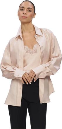 R&oacute;he Overhemden, Dames, Roze, L, Silk Shaped Shirt
