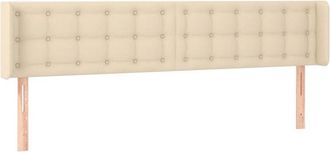 vidaXL Cabecero Con Led De Tela Crema 203x16x78/88 Cm Vidaxl