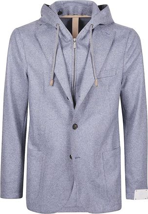 Eleventy Blazers, male, Blue, Size: M Wool Jacket with Removable Vest