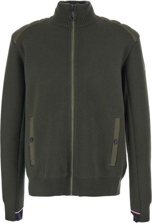 Moncler Mens Logo Embroidered Cardigan - Dark Green Nylon - Size 2XL