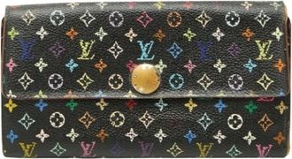 Louis Vuitton Pre-owned Wallets, female, Black, Size: ONE SIZE Pre-owned Monogram Multicolore Portefeuille Sarah Wallet