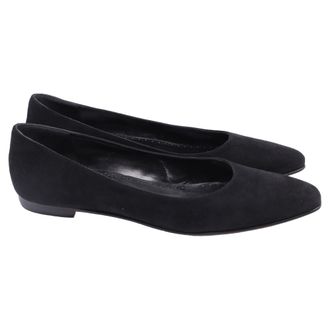Manolo Blahnik Gelista Ballet Flats in Black Suede