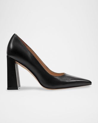 Marc Fisher Minny Patent Leather Snip Toe Block-Heel Pumps