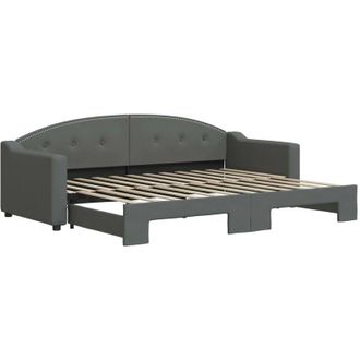 vidaXL Sof&aacute; Cama Nido Tela Gris Oscuro 80x200 Cm Vidaxl