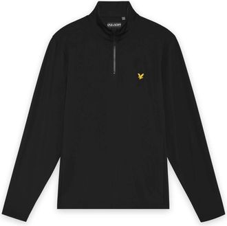 Lyle & Scott Tops, Heren, Zwart, L, Polyester, Golf Core Quarter Zip Midlayer