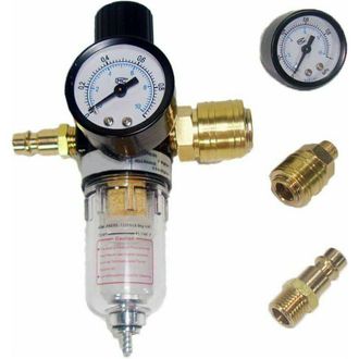 OEM Unidad De Mantenimiento De Aire Comprimido - Reductor De Presi&oacute;n De 1/4 - Regulador De Aire Comprimido Monobloque Con Separador De Agua Y Conexiones R