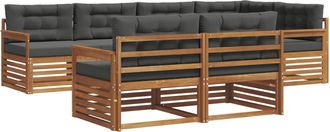 vidaXL Conjunto De Sof&aacute;s De Exterior 7 Uds. Natural Y Antracita Vidaxl