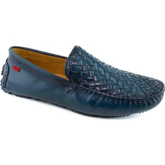 Marc Joseph New York Spring Street Woven Leather Driving Loafer in Navy Basket Napa at Nordstrom Rack, Size 10.5