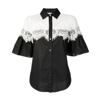 Twinset Shirts, female, Black, Size: XS Coprispalle Ricamato