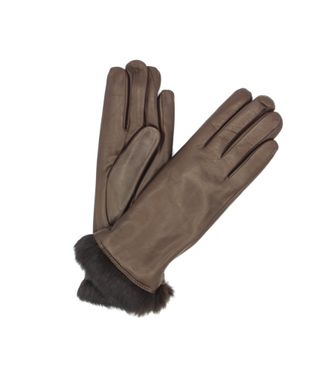 Sermoneta Gloves Nappaleder handschuhe 4bt Kaninchenfell gefüttert Dunkel Braun