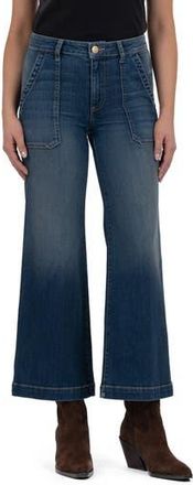 Kut from the Kloth Meg Utility Pocket High Waist Wide Leg Jeans in Reflective at Nordstrom Rack, Size 12