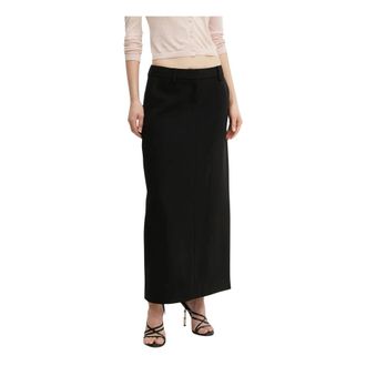 Michael Kors Falda Maxi Tipo Pantal&oacute;n en Crep&eacute; Texturizado - Skirts - Mujer - Negro - M