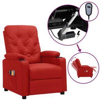 vidaXL Vidaxl - Sill&oacute;n De Masaje El&eacute;ctrico Cuero Sint&eacute;tico Rojo Tinto