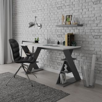 Decortie Papillon Modern Desk with Bookshelf Legs 137x75x60cm | Size: 1 Pack