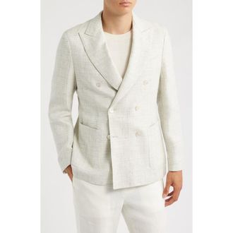 BOSS Hanry Linen & Virgin Wool Jacket in Open Grey at Nordstrom, Size 38 Regular