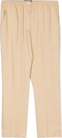 Joseph Soft Vis Tailor Beige Broek - Dames - Straight fit broeken - Beige - L - Wol - Broeken