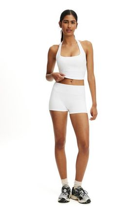 Cotton On Womens Active Ultra Soft Micro Shortie Short in White at Nordstrom, Size X-Large