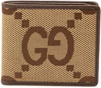 Gucci Pre-owned Wallets, female, Beige, Size: ONE SIZE Pre-owned Canvas Bifold Wallet